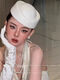 Jiyu Retro Baroque White Beret French Hepburn Style Dress Hat Exquisite Fashion Top Hat New Accessories White Retro Baroque Top Hat