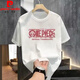 Pierre Cardin One Piece Anime Nika Luffy kurzärmelige Sommer- und Frauen-gleichzeitige T-Shirts Trendy Marke Pure Cotton 220G Vielseitige Männerkleidung Neue V1048 Black S
