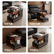 Fasati government subsidized living room side table movable sofa side table Italian minimalist side cabinet trolley coffee table storage rack BJ3023 black + walnut color. Movable trolley side table