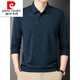Pierre Cardin spring and autumn middle-aged men's t-shirt long-sleeved cotton 2025 new casual men's thin polo shirt dad knitted 829 black M 48/165