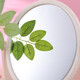 High-quality European desktop makeup mirror, simple high-definition double-sided rotatable makeup mirror, desktop standable small mirror, LED portable fill-in light mirror, square off-white one side to enlarge