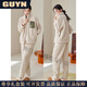 GUYN Antistatic Couple Pajamas Women's Autumn and Winter Thickened Imitation Lamb Velvet Men's Home Clothing Set 62786 Mi Xing-Female M