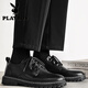 Playboy Autumn Business Leather Shoes Men's Formal Korean Style Trendy Breathable British Business Casual Shoes Thick Sole Round Toe Suit Trendy Shoes Black 1 41