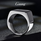 GsunG platinum PT950 men's square ring, simple and versatile wide ring, pure platinum smooth thick ring, priced by gram, contact before bidding
