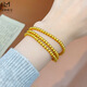 Other gold stores have the same style of alluvial gold 999 ancient frosted round beads three-circle bracelet, simple and versatile female gift, 3mm ancient method round bead three-circle bracelet