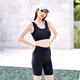 Anyu Luo Shiqi swimsuit women's conservative five-point pants sports slimming belly-covering three-piece set long-sleeved new hot spring swimsuit picture color M