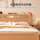 Yunshuyao free package installation solid wood bed modern minimalist master bedroom double bed 1.8m household rubber wood single bed walnut color rubber wood single bed upgraded 2cm paulownia wood board 1.5m*2.0m