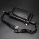 Kangaroo genuine leather men's waist bag mobile phone bag Korean style trendy first-layer cowhide chest bag multi-functional outdoor sports shoulder crossbody bag plain black Napa calfskin