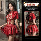 Christmas cos Little Red Riding Hood Breastless Dress SM Sexy No-Take Off Erotic Underwear Uniform Devil Suit Tempts Husband to Show Breasts Little Red Riding Hood Breastless Dress Chest Paste *2T Pants One Size