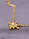 Yadige Korean 14K gold necklace, feminine, new, fashionable, simple, zircon snowflake, short neck chain, clavicle chain