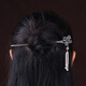 Fu Tiaoer's original handmade 925 silver plum blossom tassel design hairpin for women, ancient style hairpin, elegant updo hair cheongsam headdress gift 1