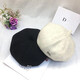 Wine Style Senior 2025 Autumn and Winter Hat Women's Korean Colored Wool Letter Beret Japanese Artistic Artist Hat Fashionable Beanie Hat Off-White M (56-58cm)