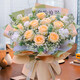 Yehuawa champagne flower express delivery, 33 roses bouquet birthday gift for girlfriend, same-day delivery in the same city, hot sale 11 champagne + baby's breath