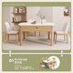 Mark wood, Liangpin rock slab solid wood table and chair combination retractable folding table square and round dual-use dining table 688# log color 1.35m single table