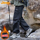 Jeep (JEEP) overalls men's winter velvet thickened casual pants paratrooper pants sports trousers men's trousers black velvet XL