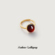 Amber Lollipop amber ring female light luxury red blood amber index finger open ring anniversary birthday gift for girlfriend and wife