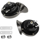 He Jiagong automobile motorcycle snail horn super loud tram 12v24v48v60v72v high and low bass waterproof horn truck single black 24V