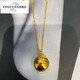 Iosn999 pure gold round bead necklace gold ball pendant earrings ear hook earrings 2025 new trendy and fashionable pure gold ball pendant about 2.6g