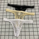 Transparent Tight Sexy Breathable Mesh Ice Silk Underwear for Men's T-Back Men's T-Shorts Low White L 110-130Jin Jin is equal to 0.5kg