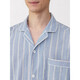 MUJI men's side seamless double layer gauze pajamas home clothes Saxony blue stripes 5A L