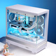 SAMA Jinghong screen display version white ATX sea view room gaming computer desktop case hardware status display/270 panoramic view/support 360 water cooling/9 fan positions/Type-C