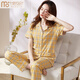 
Modal summer pure cotton pajamas for women short-sleeved trousers thin 2025 new plaid cotton summer mother home clothes A9923 M Suggestion-80-95Jin[Jin equals 0.5 kg]