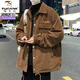 Woodpecker (TUCANO) large size lapel jacket for men spring and autumn 2025 new loose fat men's American trendy brand handsome casual jacket 2362 coffee 3XL recommended 195Jin Jin is equal to 0.5kg -220Jin Jin is equal to 0.5kg