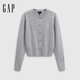 Gap Women's 2025 Autumn New Embroidered Logo Soft Fit Round Neck Cardigan Sweater Top 793646