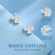 China Gold (CHINA GOLD) platinum earrings for women platinum earrings four-leaf clover earrings birthday gift for girlfriend and wife wedding anniversary practical gift platinum sparkling four-leaf clover earrings