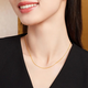 Old temple gold sterling silver necklace women's O-shaped plain chain temperament slim clavicle chain girls Valentine's Day gift flash S925 silver hypoallergenic silver chain can be matched with pendants can be worn alone