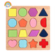 Rainbow House de madera Montessori Autori Ayudas Puzzle Juguetes intelectuales de los niños Bloques de construcción reunidos de 3 a 6 años Babe de reloj de juego (Blister)