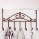 Hook behind the door, no need to punch holes, wall-mounted bedroom door hanger clothes and hat storage rack artifact seven hooks - length 42CM white