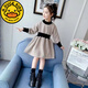 G.duck Girls Autumn and Winter Sweater Dress 2023 New Korean Style Western Style Princess Dress for Medium and Large Children Autumn Children's Skirt Brown Velvet Thickened 130cm Suitable for 120-130cm Age 7-8 Years Old