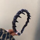 Temperament leopard print wavy hairband for women fluffy texture high skull face wash press headband style hair accessories autumn hair card 2 dark leopard print hairband thin hairband