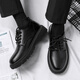Woodpecker Leather Shoes Men's New Men's Shoes Business Casual Leather Shoes Men's Work Commuting Formal Shoes Work Black Shoes Men Black 42