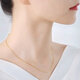 Fat Donglai same style platinum necklace for women 18k gold women's O-shaped chain clavicle chain extended version AU K gold color, about 1.7mm x 40cm thick