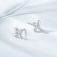 Chao Acer Platinum Four-leaf Clover Platinum Earrings for Women PT950 Earrings Sparkling Platinum Birthday Gift Priced at RMB 300 for one pair, free silicone ear plugs 2.35g