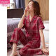 Modal summer pure cotton pajamas women's short-sleeved trousers thin new style plaid pure cotton summer mother home clothes FTX-9922 M - Recommended 80-95Jin [Jin equals 0.5 kg]