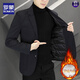 ROMON autumn and winter thickened down suit men's trendy Korean style casual, handsome, versatile, slim and high-end small suit jacket black (90 duck down lining) 3XL recommended 165-180Jin Jin equals 0.5 kg