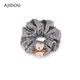 AJIDOU Ajidou hair accessories for women, fashionable and cute bear casual high ponytail elastic large intestine hair ring birthday gift for girlfriend gray + khaki 1 piece