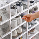 Shoe box magnetic door storage box transparent shoe cabinet shoe storage artifact folding shoe storage storage space-saving shoe rack single frame white cabinet body translucent magnetic door buy 1 get 1 free total bonus one piece 2 pieces