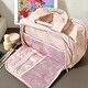Bo Naling Cosmetic Bag Large Capacity Women's Portable Partitioned Multi-Function Storage Bag Travel Cosmetic Case Portable Toiletries Bag Pink Compartment Cosmetic Bag 30*18.5*21CM