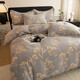 New French floral cotton four-piece set thickened brushed bed pure cotton bed sheet quilt cover quilt cover bed sheet three-piece set Huatianyuexia-grey comfortable and soft 1.8m bed sheet style four-piece set (quilt cover 200*230)