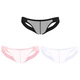 Men's thong hip waistless double butt thin transparent no-take-off back empty T-pants new sexy fun underwear fat times pink M