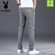 Playboy (PLAYBOY) summer men's jeans ripped thin Korean style trendy brand slim feet casual long trousers spring and autumn style 6636 gray + 2061 gray [2 packs]-Huahua 28 [waist circumference 2 feet 1]