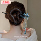 Containing spring flowers, new Chinese style flower tassel hairpin, ancient style female hairpin, blue step rocking hairpin, horse face skirt accessories - Qingjin tassel hairpin