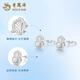 Lao Fengxiang PT950 platinum gourd earrings for women, versatile platinum earrings, anniversary birthday gift for girlfriend and wife PT950 platinum gourd earrings, about 1.4g, brand gift box