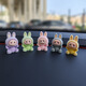 Nanbo Maru Labubu cute car ornaments car small ornaments electric car center console interior accessories navigation screen decoration flocking Labubu pink, yellow, purple, green and gray one each