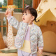 Balabala children's down jacket three-proof clothing light baseball collar jacket boys and girls 2025 new autumn and winter clothing floral cute sweet little floral 00387-white duck down 90 filling capacity 28g