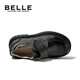 Belle children's shoes boys leather shoes cowhide student performance shoes boys performance shoes spring and autumn single shoes for middle and large children black 32